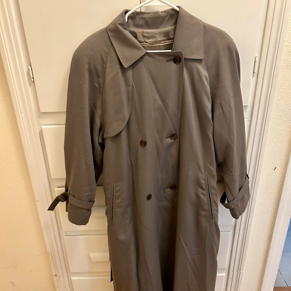 Dark Green/grey London Fog Trench Coat